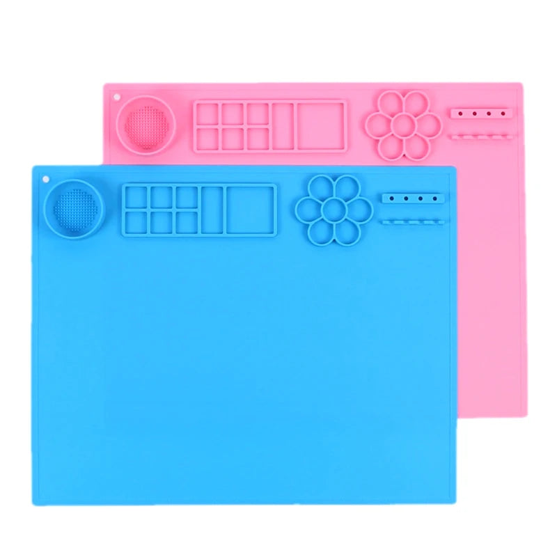 Large Silicone Art Mat, Silicone Painting Mat,Art Mat with Cup, Easy Clean Up, Protects Surfaces Perfectly for Paint
