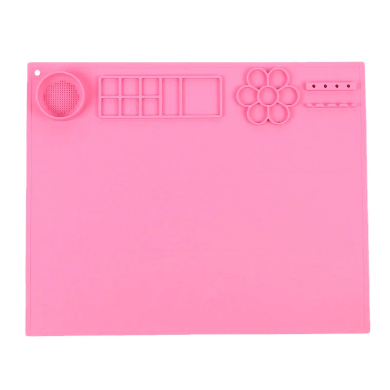 Large Silicone Art Mat, Silicone Painting Mat,Art Mat with Cup, Easy Clean Up, Protects Surfaces Perfectly for Paint