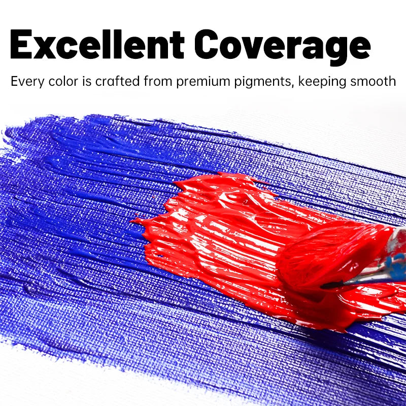 Acrylic Paint Set 12/18/24 Colors 5Ml/0.17Oz,Water-Proof Portable Art Rich Pigments for Dly Craft,Drawing,Painting,Canvas, Rock