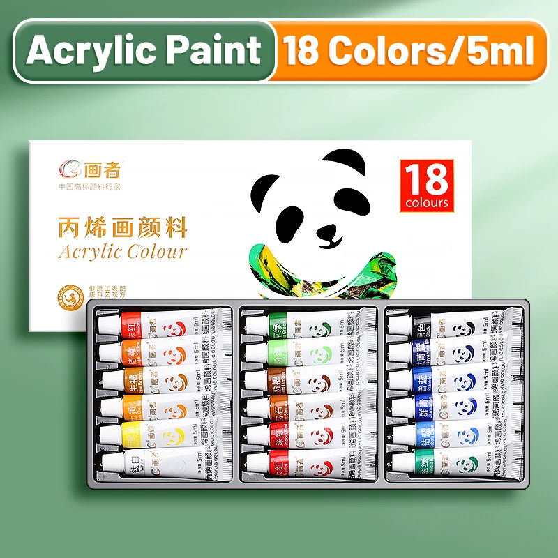 Acrylic Paint Set 12/18/24 Colors 5Ml/0.17Oz,Water-Proof Portable Art Rich Pigments for Dly Craft,Drawing,Painting,Canvas, Rock